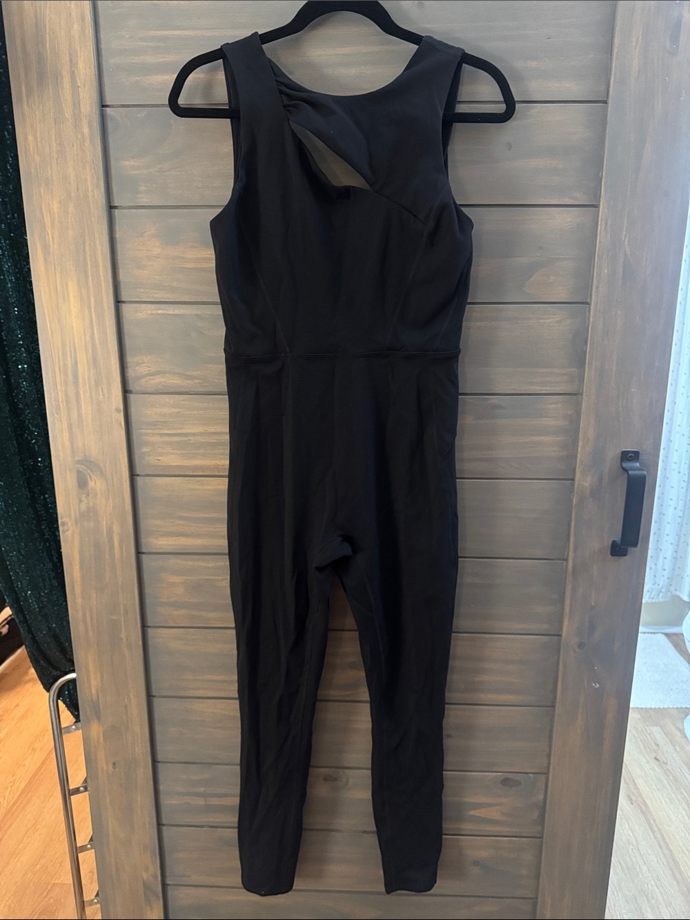 FP Movement by Free People Black Sleeveless Cutout Jumpsuit Leggings